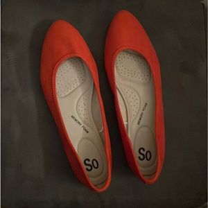 So orange flats with memory foam